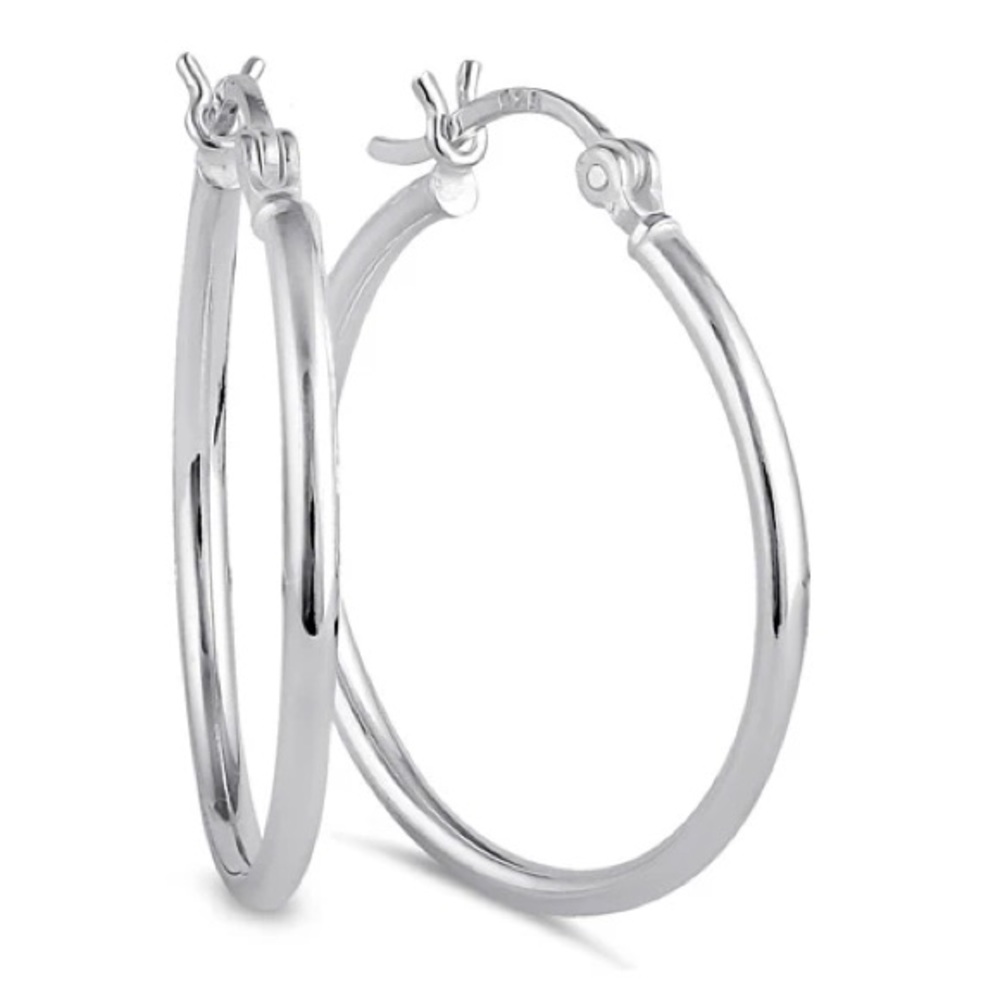 Mia Fiore Modern Silver Sterling 925 Hoop Earrings